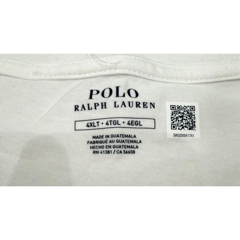Polo Ralph Lauren White Script Graphic Short Sleeve T-Shirt Men's 4XLT NWT